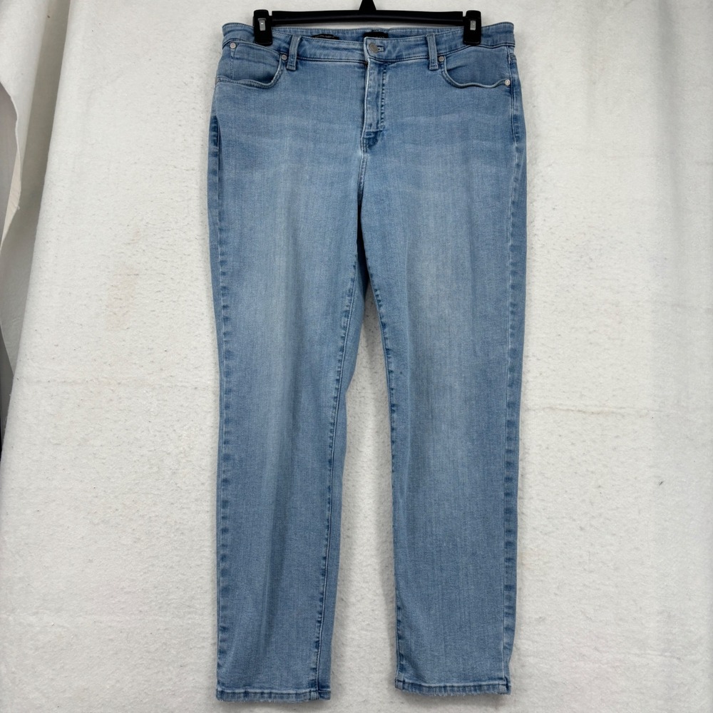 Talbots Slim Ankle Jeans Womens Size 14 Light Blue Monterey Wash Stretch Denim